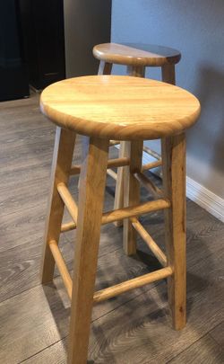 2 Pub Height Wooden Bar Stools
