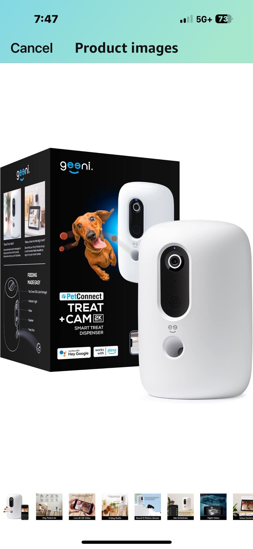 BRAND NEW SMART 5G WI-FI PET CAM, 2 WAY AUDIO, TREAT DISPENSER, NIGHT VISION, MONITOR PETS REMOTELY FROM ANYWHERE