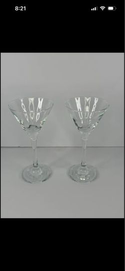 Clear Glass Martini Glasses Set of 2