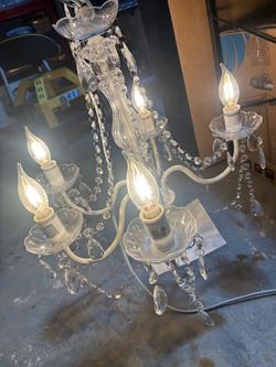 White Crystal Chandelier 5-Light