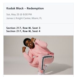 Kodak Black - Redemption Tickets For Sale 