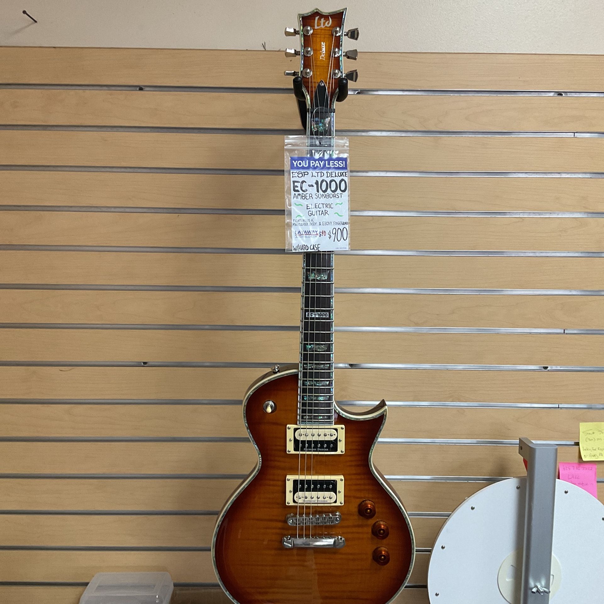 ESP LTD Deluxe EC-1000 Electric Guitar, Amber Sunburst