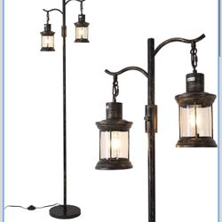 Vintage Dimmable Floor Lamp,2 Classical Lanterns X(395)