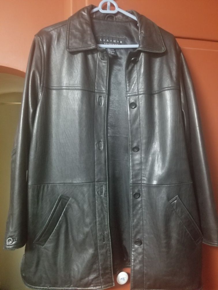 Leather coat--medium