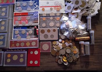 HUGE Coin Collection US & Foreign, proof & mint sets, State Quarters, Wheat Pennies, flips, raw, currency. ONLY $400. Just Reduced!