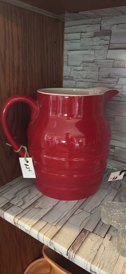 Ceramic red drink, pitcher