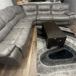 Leather Sectional Sofas 5 Pieces Three are reclining 