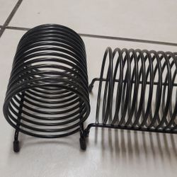 Vintage Black Coil Metal Spiral Letter Bill Holder or 45 record holder