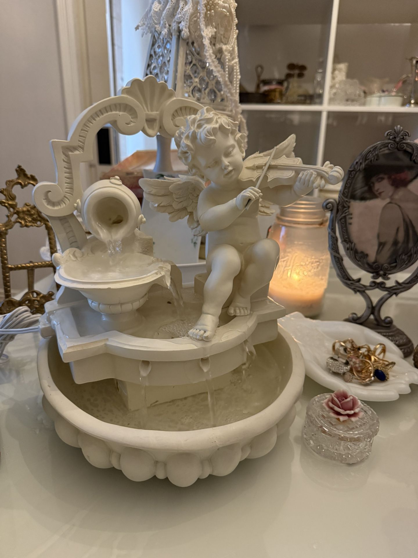 Vintage Cherub Table Top Fountain