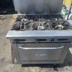 gas Six Burner Range With Oven