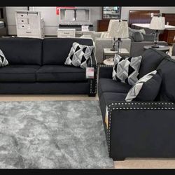 Black Sofa And Loveseat 🫵 Gleason Living Room Set ✅ Brand New 💥