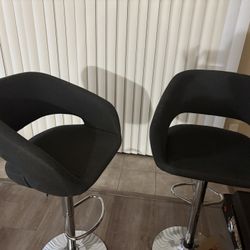 Two  Gray  Kitchen Stool Chairs 