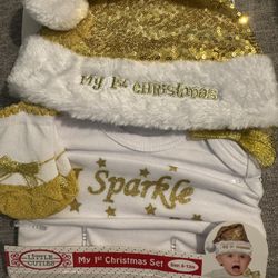 My 1st Christmas Baby Outfit. Santa Hat New 