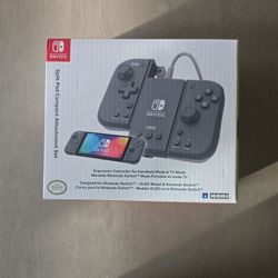 HORI Split Pad Compact Attachment Set (Slate Gray) for Nintendo Switch - Officially Licensed By Nintendo