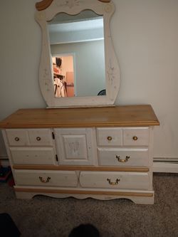 Wood Dresser with Mirror