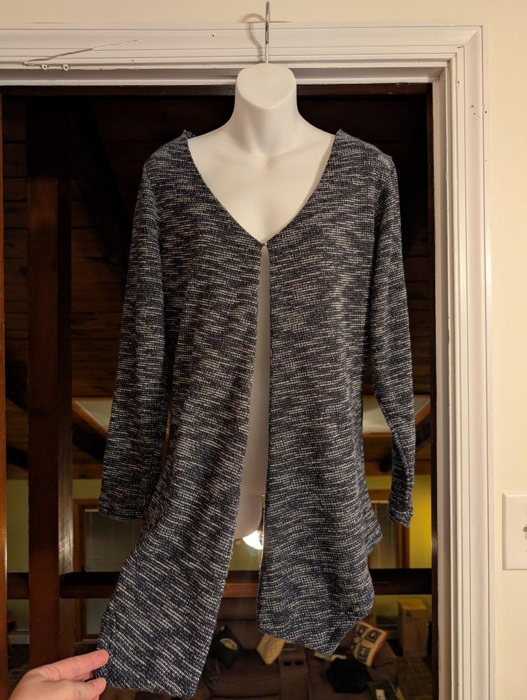 Youngs USA Navy Blue Long Sleeve Cardigan Medium