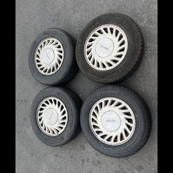 4 —185/70r14 4x100 4x3.94 Acura Integra Civic Fit Corolla Xa Xb Ia Echo Miata Wheels Rims Good Treads Tires!