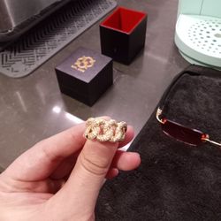 14k Gold Cuban Ring 13grams Soild  Vs Diamonds 