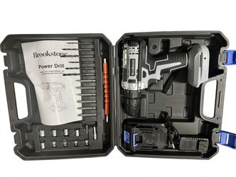 Brand New Brookstone Cordless Power Drill Kit - Lithium-Ion