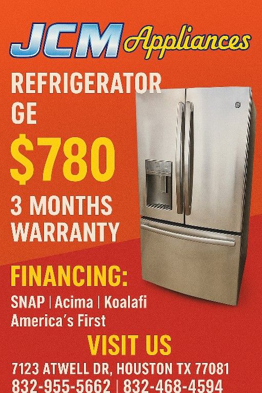 👌👌REFRIGERATOR GE STAINLESS STEEL WITH WARRANTY