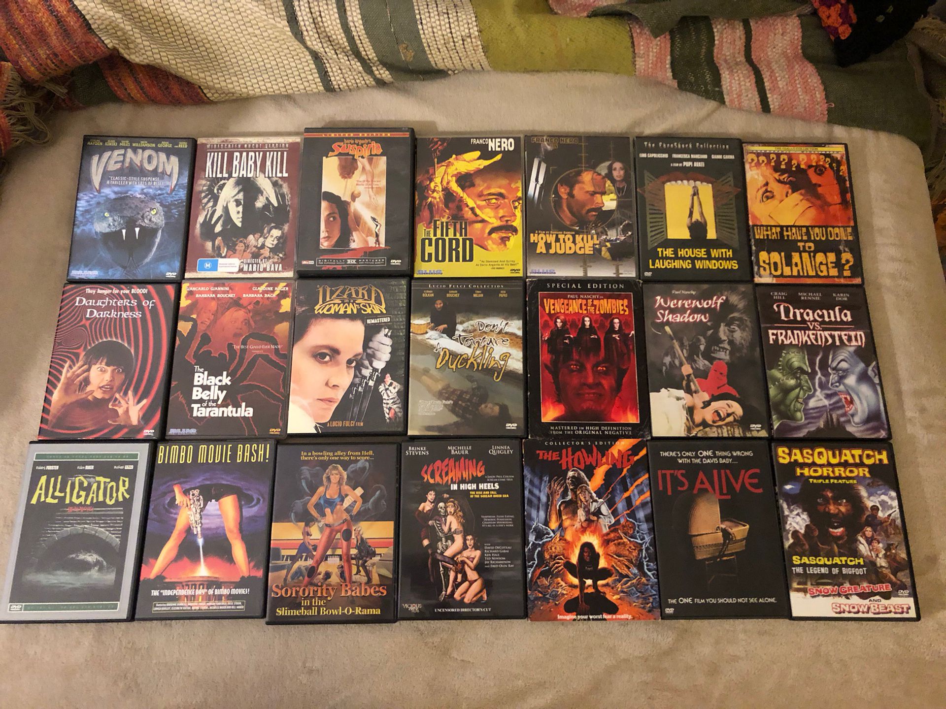 MASSIVE LOT OF HORROR/GIALLO DVDS!!!