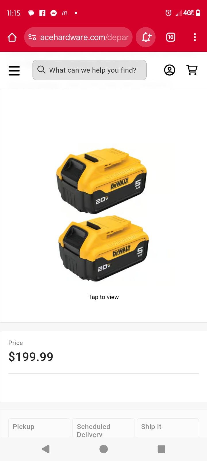 DeWalt XR 20v 5AH Battery