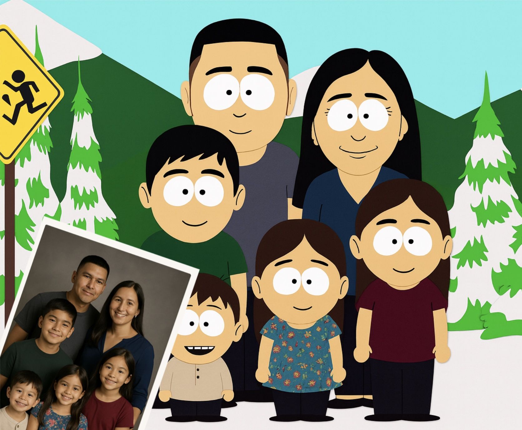 South Park Family Portrait Caricature 