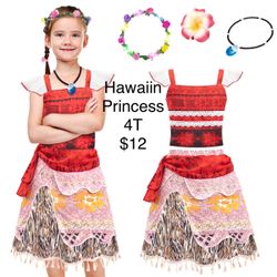 Moana Hawaiian Costume 4T Girls Halloween