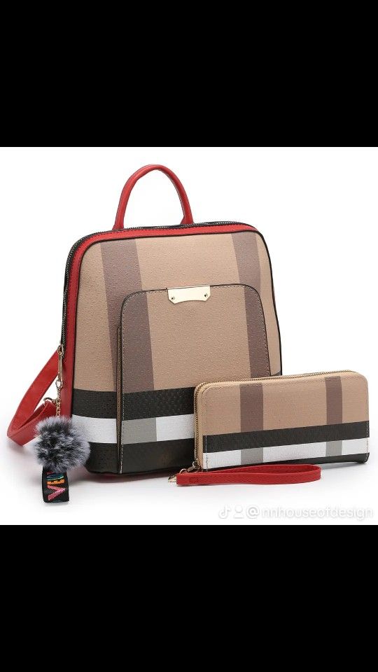 Plaid Bag Set
