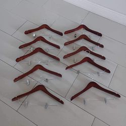 10 Brown Cherrywood Hangers All For $5