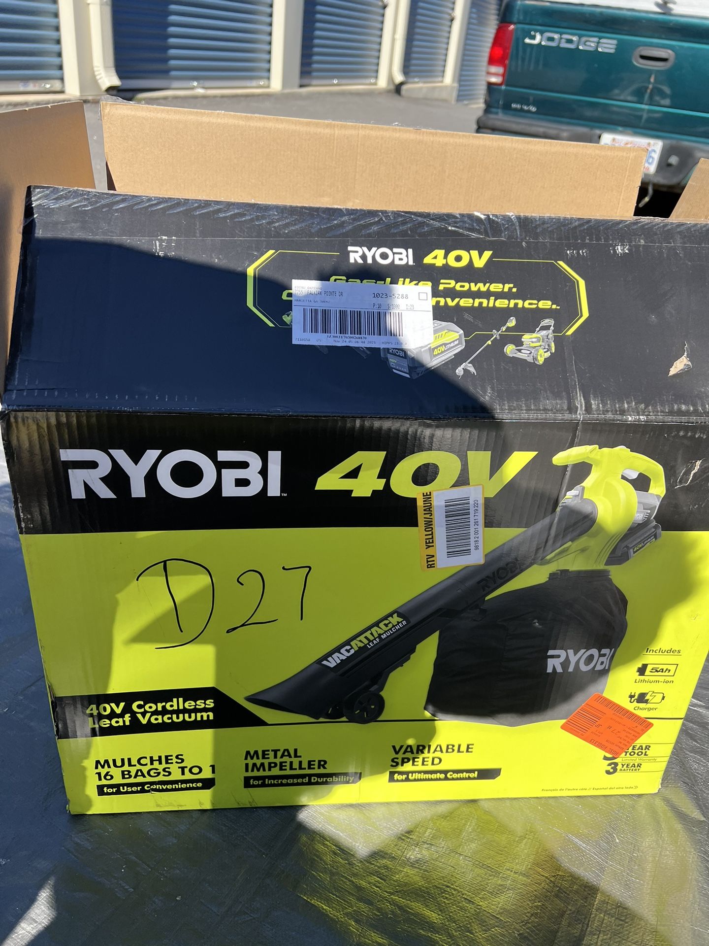 RYOBI 40 V Cordless Vacuum Mulcher