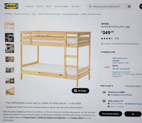 PERFECT KIDS BUNK BED.  IKEA Kids Bunk Bed (pine lumber) & Foam Mattresses.