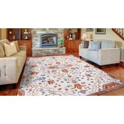 Talya Ivory/Red 8 ft. x 10 ft. Medallion Area Rug


