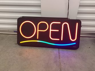 Open neon sign