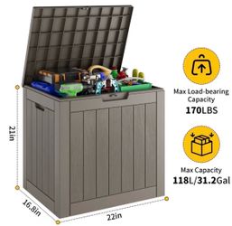 New 31-Gallon Outdoor Storage Box