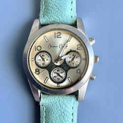 Jessica Carlyle Womens Watch Silver Tone  Blue Leather 8521 New battery