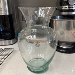Hand Blown Glass Vase Mexico Light Green