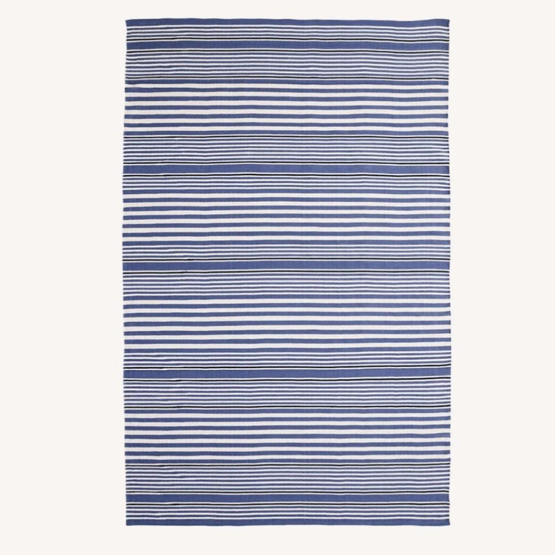 Dash & Albert Annie Selke Rug 5x8 Rugby Stripe Handwoven Indoor / Outdoor