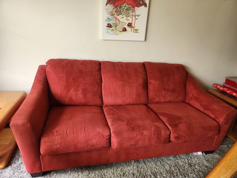 Red 3 Seat Sofa
