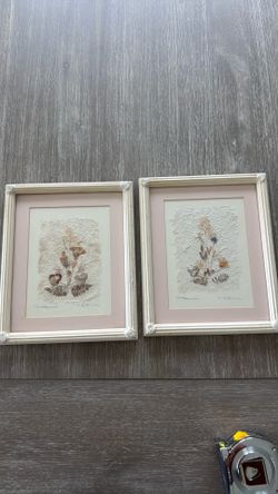 2 Framed Dried Flowers Wall Art