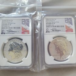 Official US Mint set 2023 S Morgan Dollar and 2023 S Peace Dollar 2 coin reverse proof set reverse proof 70