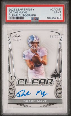 2023 LEAF TRINITY CLEAR AUTOGRAPHS [#22/99]
#CADM1 DRAKE MAYE PSA 9 AUTO ROOKIE CARD 