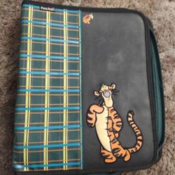 Vintage Disney Tigger Zip Up Binder Trapper Keeper Embroidered Tigger From Winnie The Pooh 