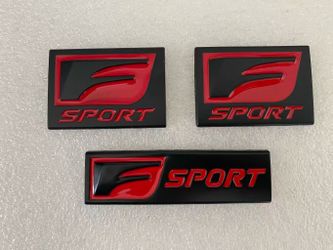 3X Black Red F-sport Fender Emblem For IS-F GS-F RC-F IS Accessories Trunk Badge