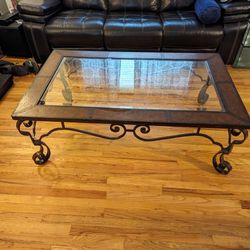 Iron And Glass Coffee Table 