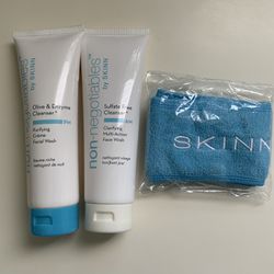 SKINN Day & Night Face Wash for Women & Men Nourishing Formula+Headband SEALED