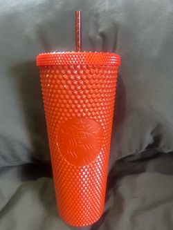 Starbucks Orange Studded Cold Cup Tumbler 24oz