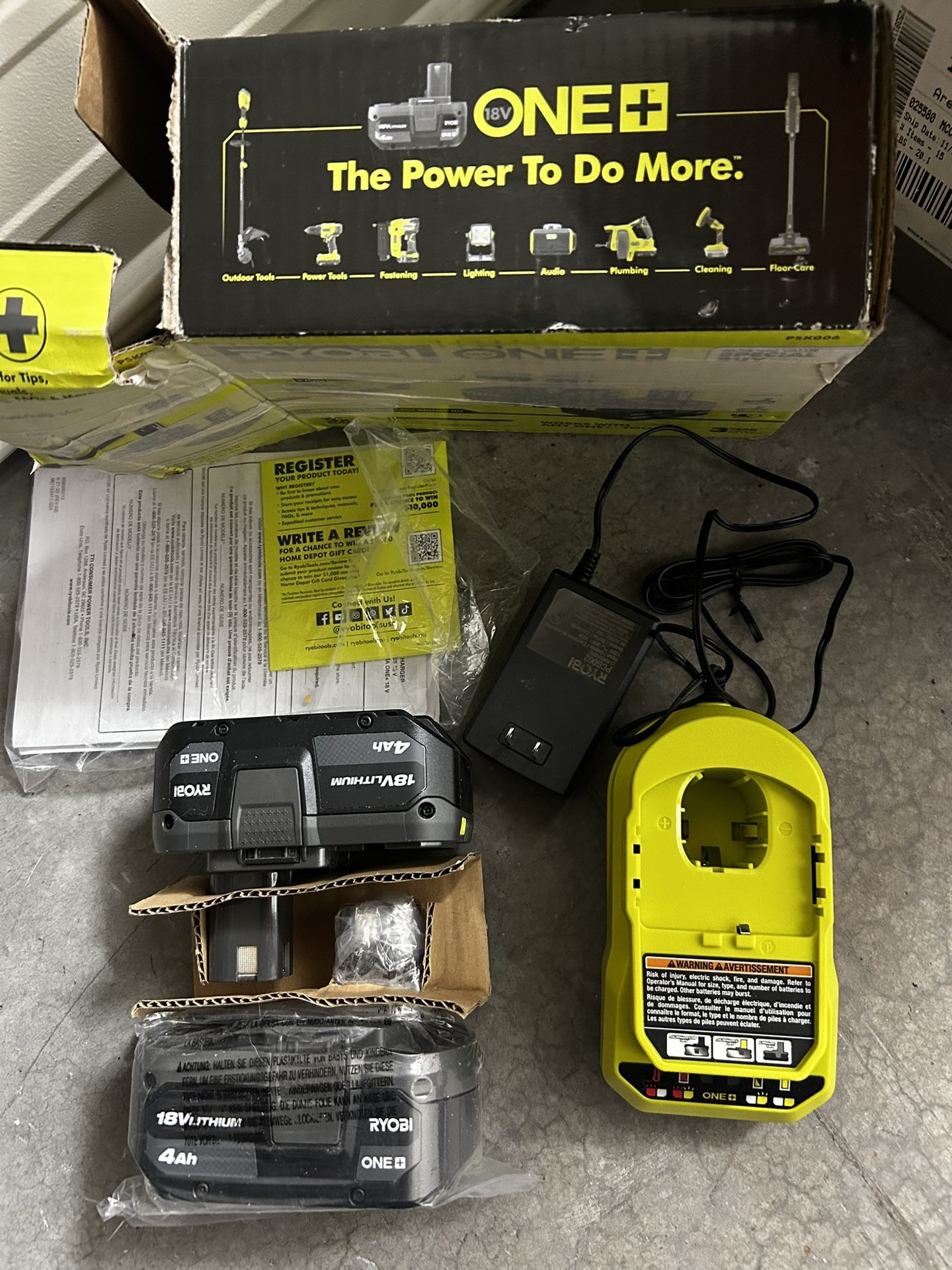 ONE+ HP 18V (2) baterías de alto rendimiento de 4.0 Ah, batería de alto rendimiento de 2.0 Ah y kit