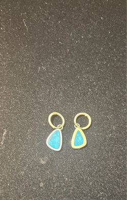 Aretes colgantes con pétalos celestes plata amarilla 925