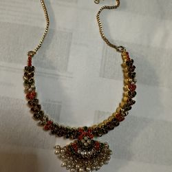 Indian Gold Plated Gemstone Neckless